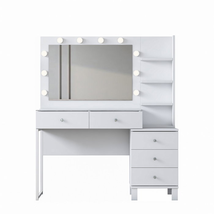 Hanah Home Mesa de Maquillaje con 10 Focos Blanco Hanah Home Mesa de Maquillaje con 10 Focos Blanco